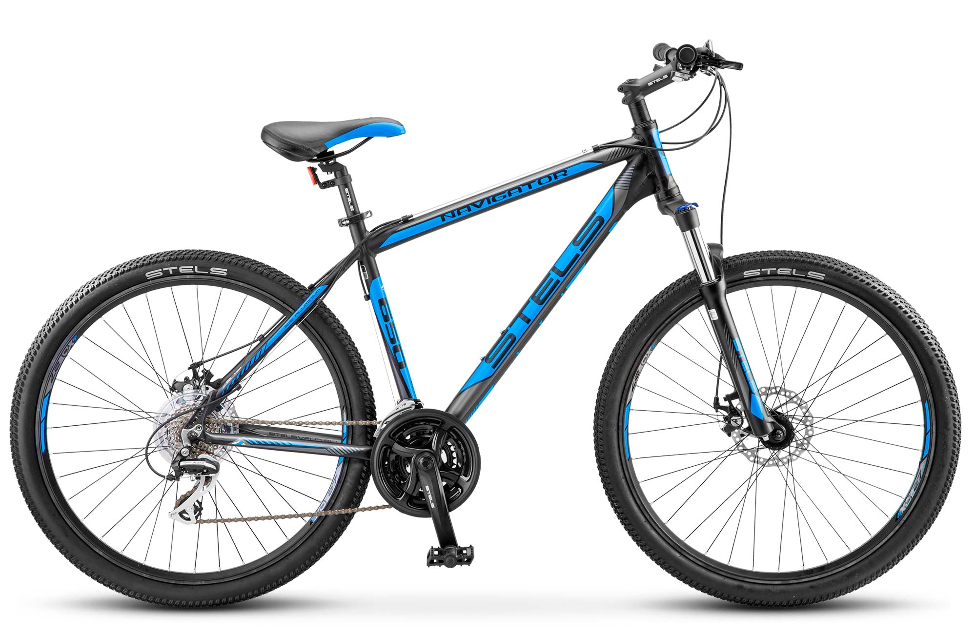 

Велосипед Stels Navigator 650 MD 27.5 (2018) черно-синий 17.5"