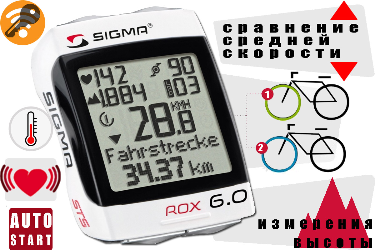 Велокомпьютер Sigma ROX 6 STS HRM белый