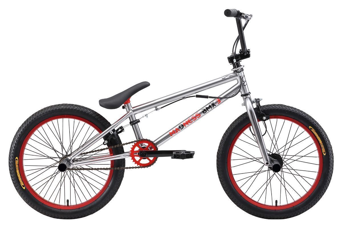 Велосипед Stark Madness BMX 3 (2017) серебристо-красный one size