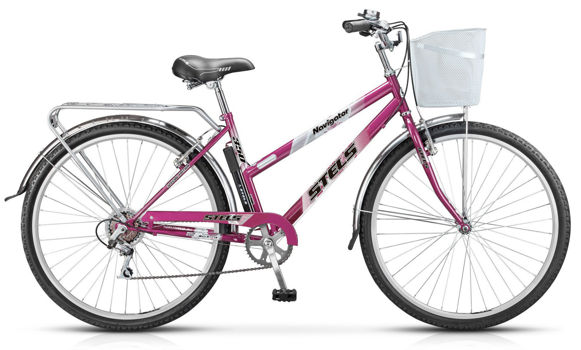 Велосипед 28 городской STELS Navigator 350 Lady (2018) количество скоростей 7 рама сталь 20 фиолетовый