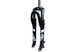Вилка GRINZ ES 225-2 24"*1" Disc резьбовая, пружина, стальная, черная\белая, 2,3кг