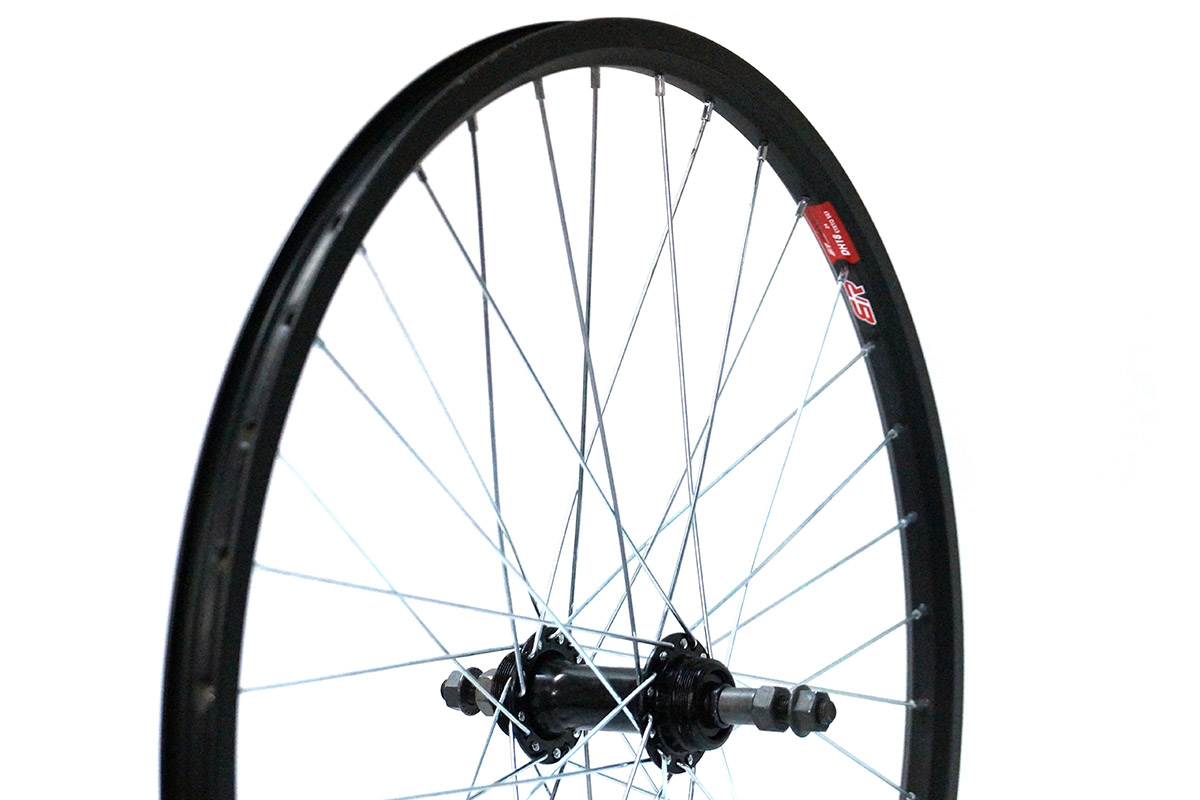 Колесо 24" MTB,заднее, двойной обод DH18,алюминиевый сплав,черный,черная втулка под резьбовой диск,RH207D-1,135 мм.на гайках ,под диск 36 спиц