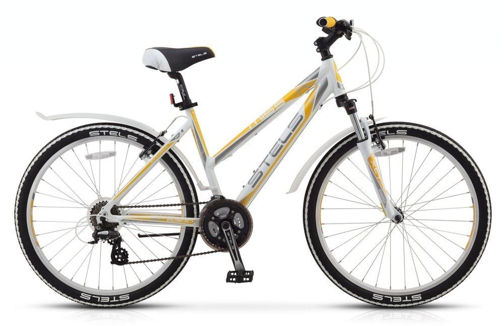 

Велосипед Stels Miss 6300 V 26 (2018) бело-серо-желтый 15.5"
