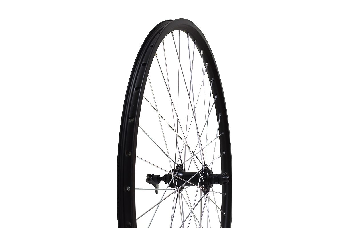 Колесо 26" MTB переднее,под резьбовой диск, двойной, обод Qijian DA18 26"36H, черный, втулка FR-09F DISC 36H,сталь, черный
