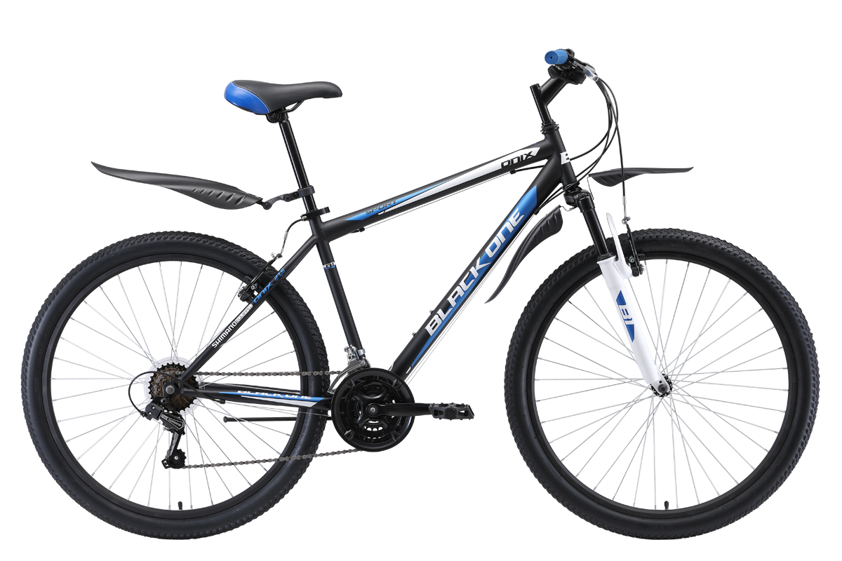 

Велосипед Black One Onix 27.5 (2019) чёрный/синий/серебристый 16"