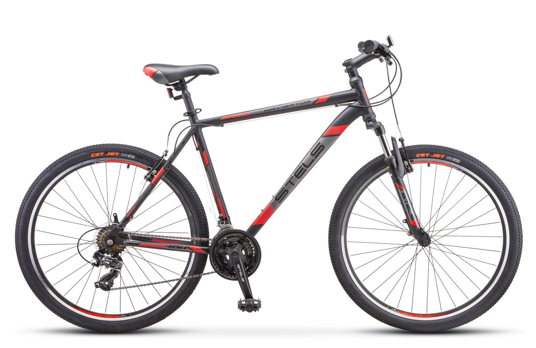 

Велосипед Stels Navigator 700 V 27.5 F010 (2019) чёрный/зелёный