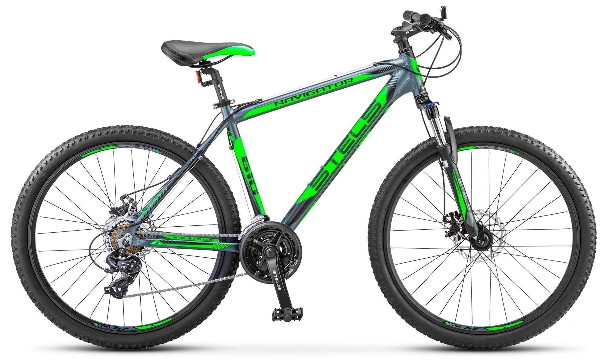 

Велосипед Stels Navigator 610 MD 27.5 (2018) черно-салатовый 17.5"