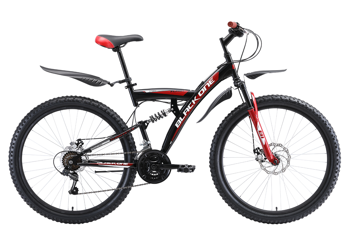 

Велосипед Black One Flash FS 27.5 D (2019) чёрный/красный/белый 16"