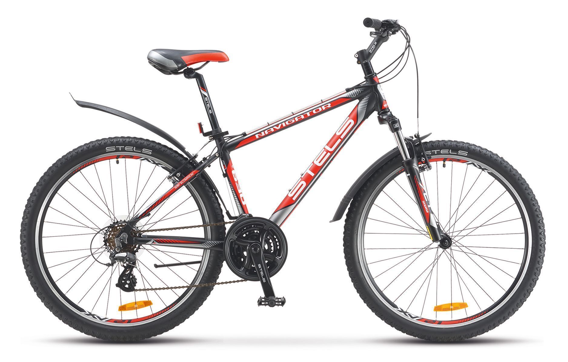 

Велосипед Stels Navigator 630 V 26 V010 (2018) черно-серебристо-красный