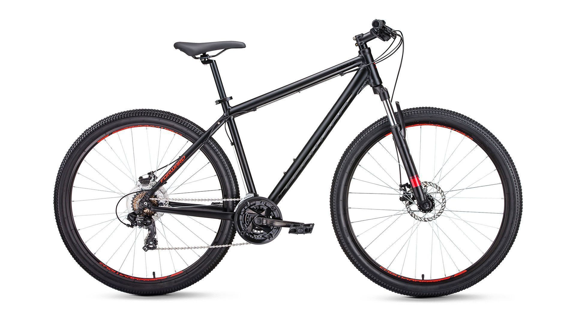 

Велосипед Forward Apache 27.5 2.0 disc (2019) красный/чёрный