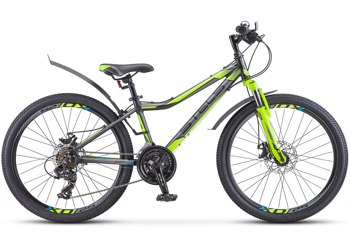 

Велосипед Stels Navigator 420 MD (2018) черно-зеленый 13"