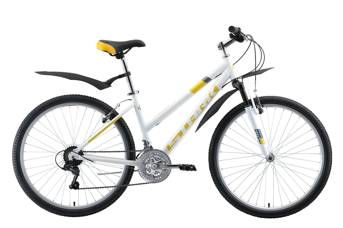 

Велосипед STARK, Велосипед Stark Luna 26.1 V (2019) белый/жёлтый/серый