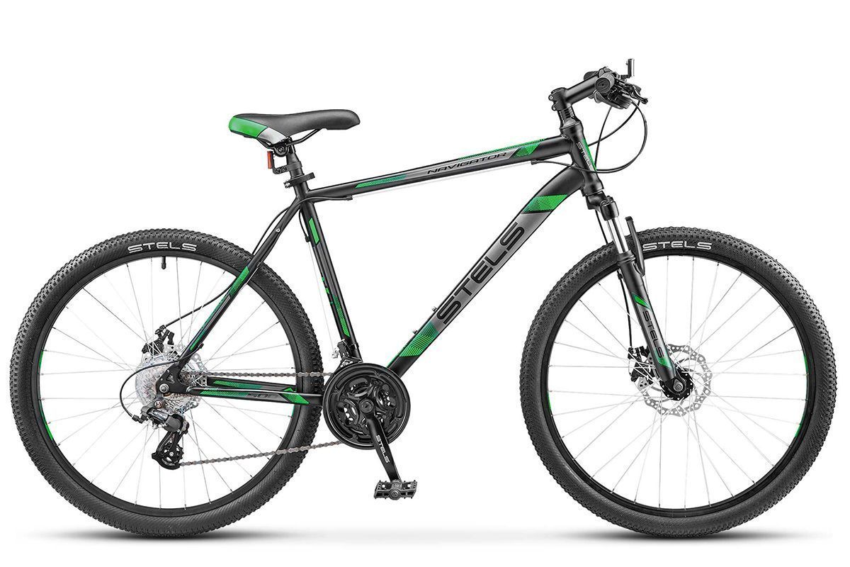

Велосипед Stels Navigator 500 MD 26 (2018) черно-зеленый 16"