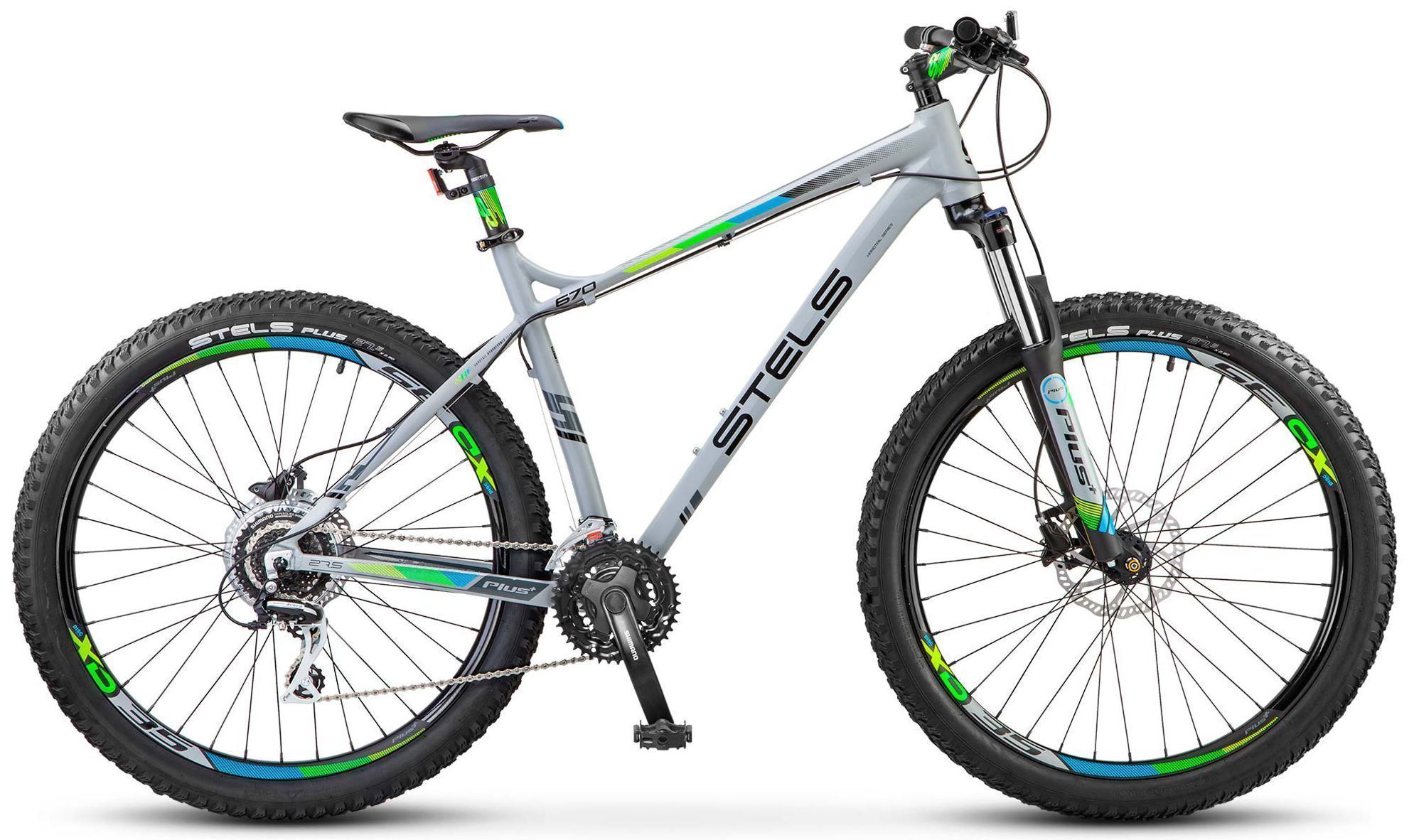 

Велосипед Stels Navigator 670 D 27.5+ (2018) серый