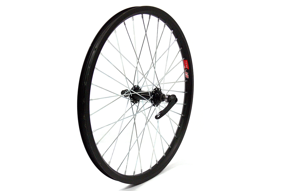 Колесо 20" MTB,переднее, двойной обод DH18,алюминиевый сплав, черный,черная втулка FH206-1,100 мм с эксц. 36 спиц