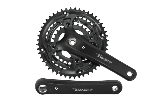 Система PROWHEEL SWIFT-201*175mm,(48/38/28)AL-6061-T6,CHAINLINE:50,BCD:104/64,под квадрат,черный