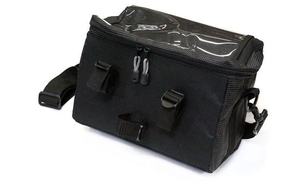 Велосумка на руль SL4246BK, 19.1 x 26.0 x 20.3 cm, крепеж на ремни, с прозрачным планшетом для карт