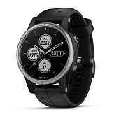 Garmin Fenix 5s Plus серебристый, с черным ремешком