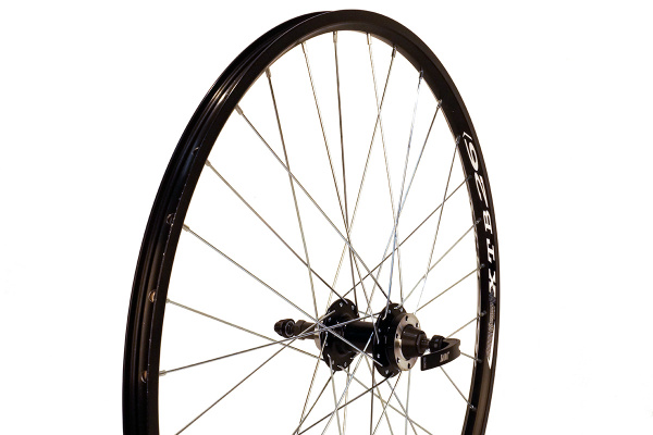 Колесо 27.5" MTB,заднее, двойной обод XTB-26 ,алюм.сплав, черный,черная втулка JY-D242DSE ,под трещетку,крепление ротора IS6