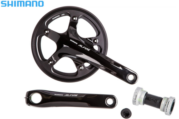 Система Shimano Alfine, S501, 170мм, ин.вал, с каретк., защ двойн, черн